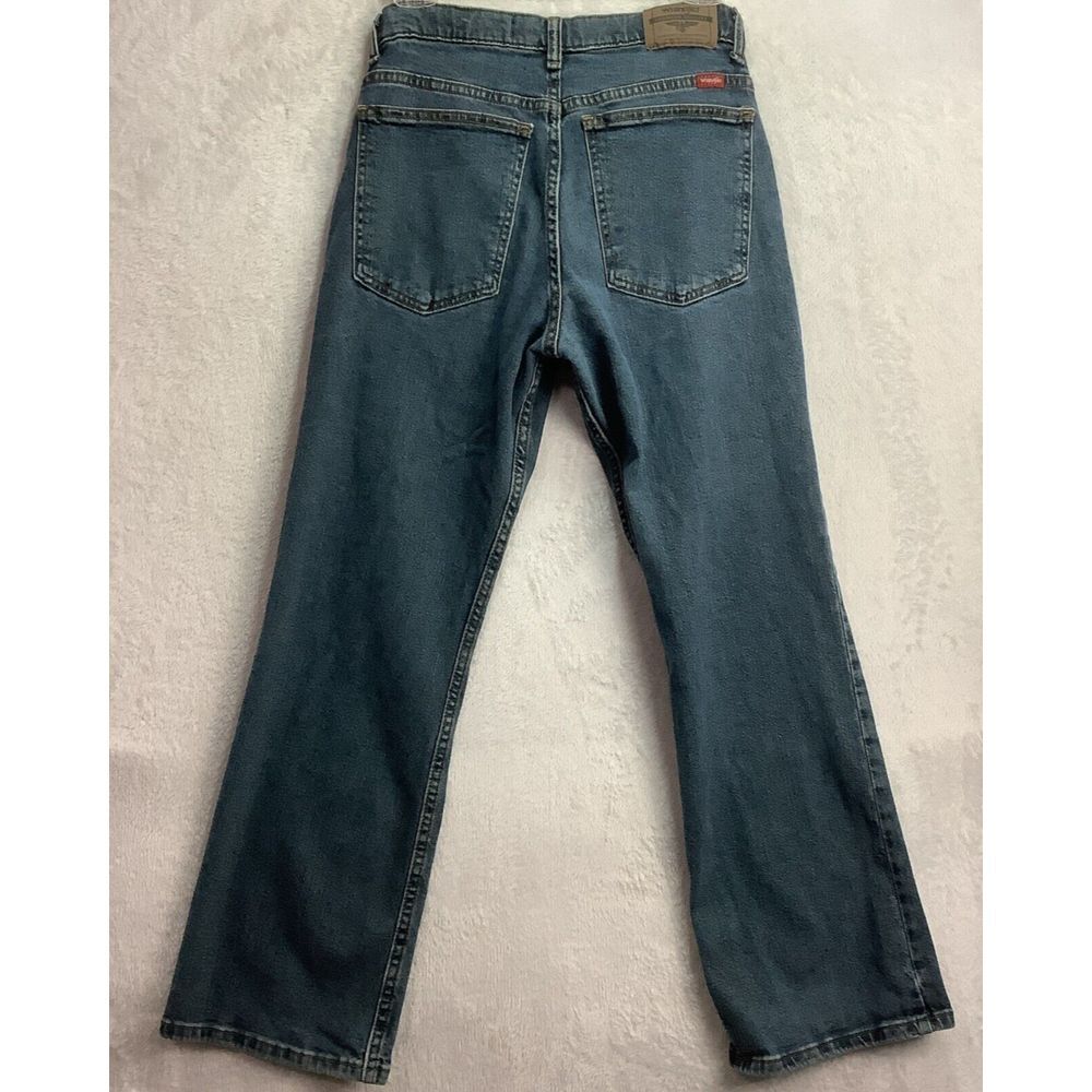 WRANGLER Boys Youth Size 16 Husky Classic Boot Adjustable Waist Blue Jeans - Picture 2 of 10